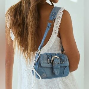 UO • Silence + Noise Jade Denim Shoulder Bag